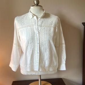 White eyelet blouse
